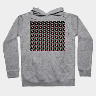 Peach Cherry Black Pattern Hoodie